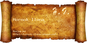 Hornok Ilona névjegykártya